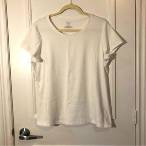 DENVER HAYES Plain White T-Shirt, Cotton, Women’s Size 2XL